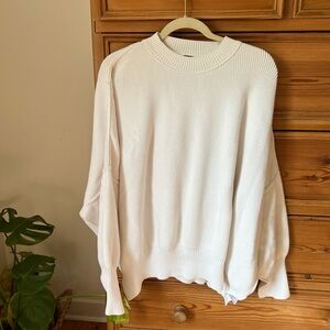 Free People White over sized sweater
